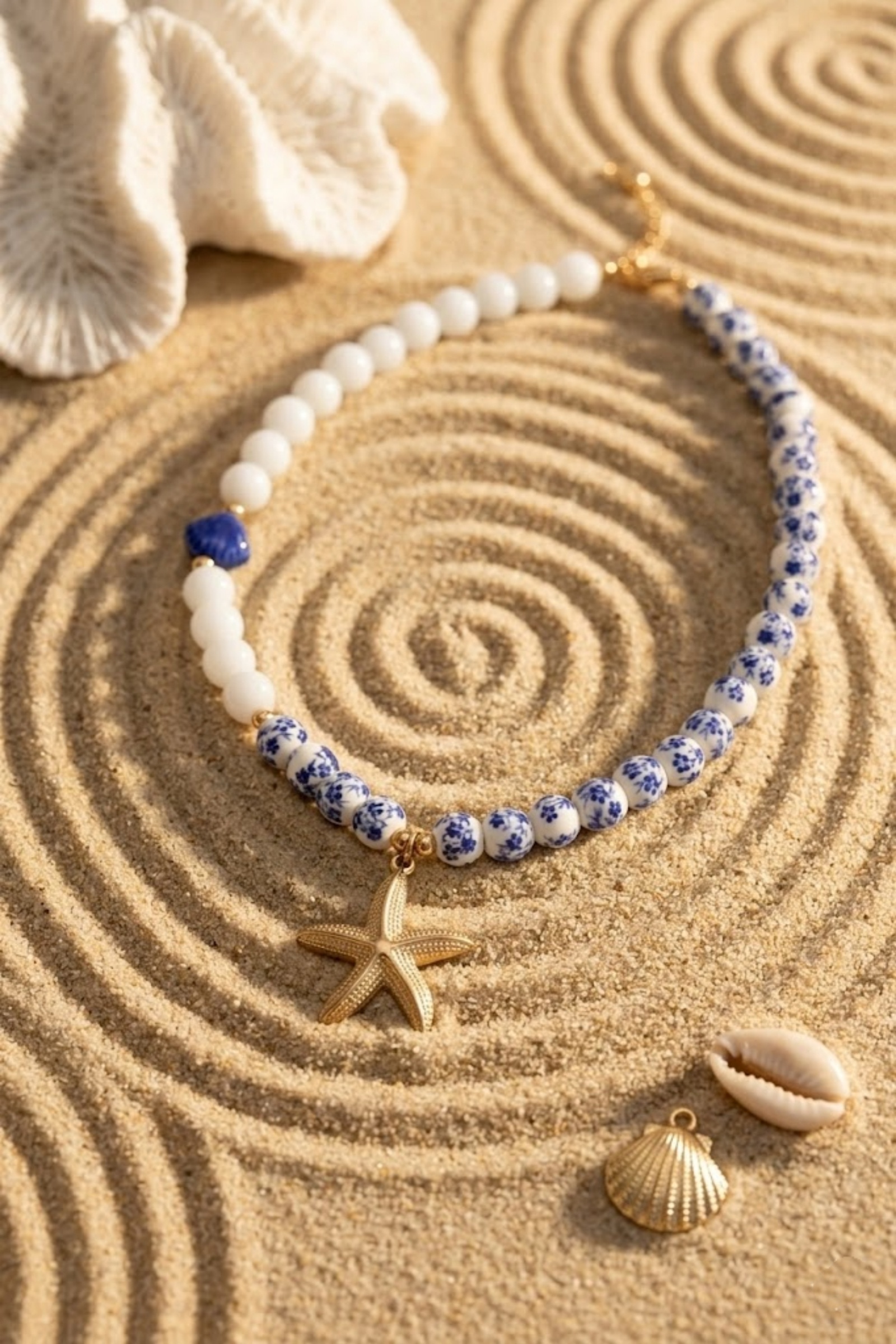 Grossiste Bellissima - Collier Perles Étoile – Acier Inoxydable Doré