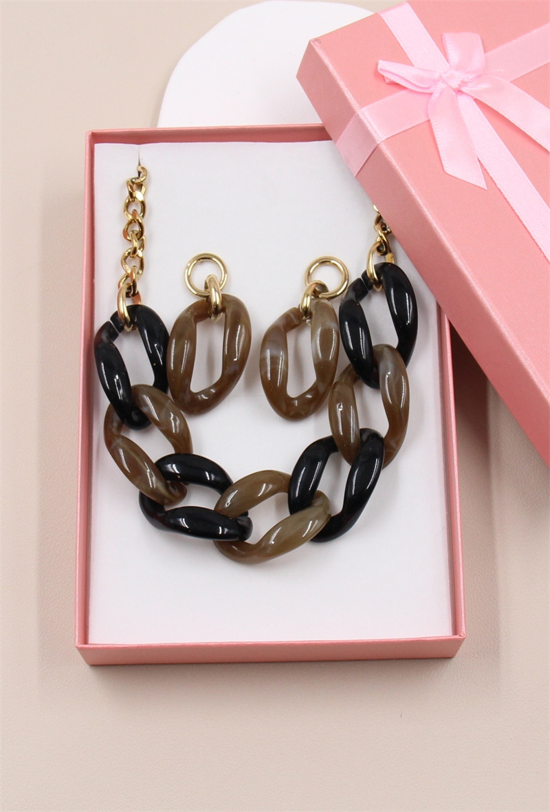 Mayorista Bellissima - Conjunto de malla de resina de acero inoxidable con joyero.
