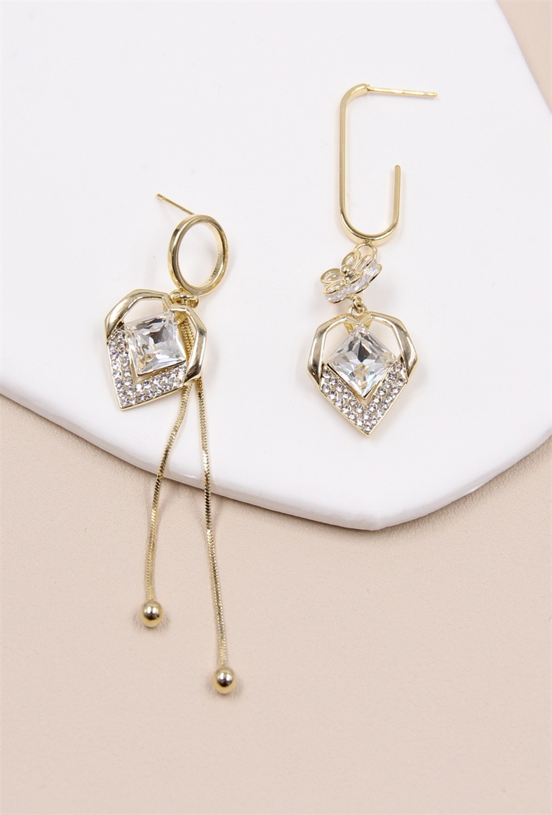 Mayorista Bellissima - Pendiente corazón decorado con pedrería en tallo de plata 925