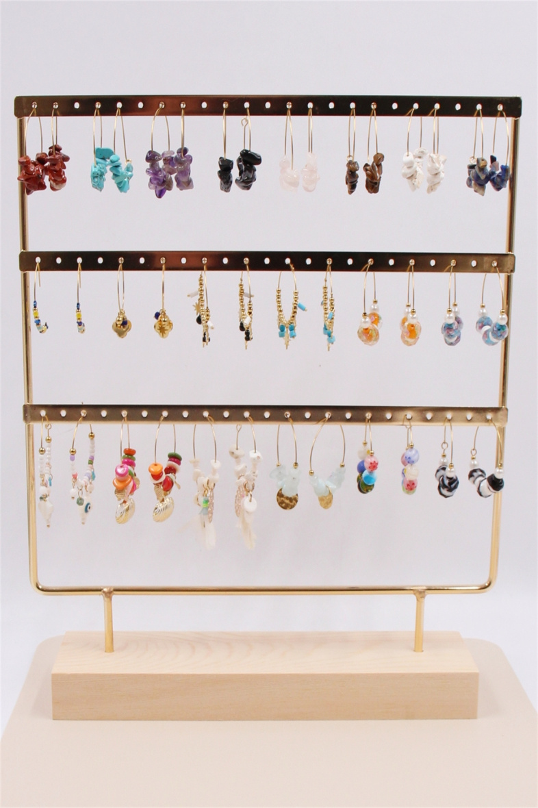 Grossiste Bellissima - Boucle d'oreille pierre lot de 20 paires en acier inoxydable