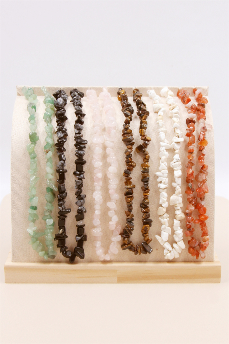 Grossiste Bellissima - Collier en pierre lot de 6 pièces en acier inoxydable sur présentoir bijoux