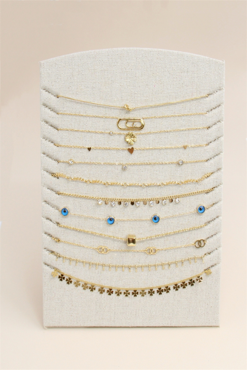 Grossiste Bellissima - Collier lot de 12 pcs en acier inoxydable avec présentoir bijou inclus