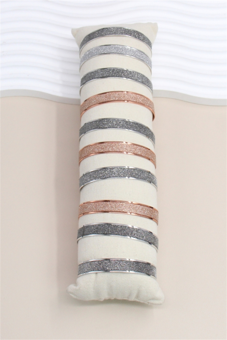 Grossiste Bellissima - Lot de 10 Bracelets jonc ajustable pailleté avec présentoir inclus