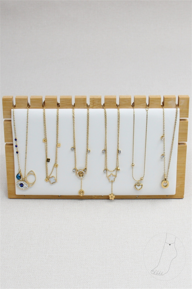 Grossiste Bellissima - Lot de 6 chaînes cheville en acier inoxydable avec présentoir bijoux inclus