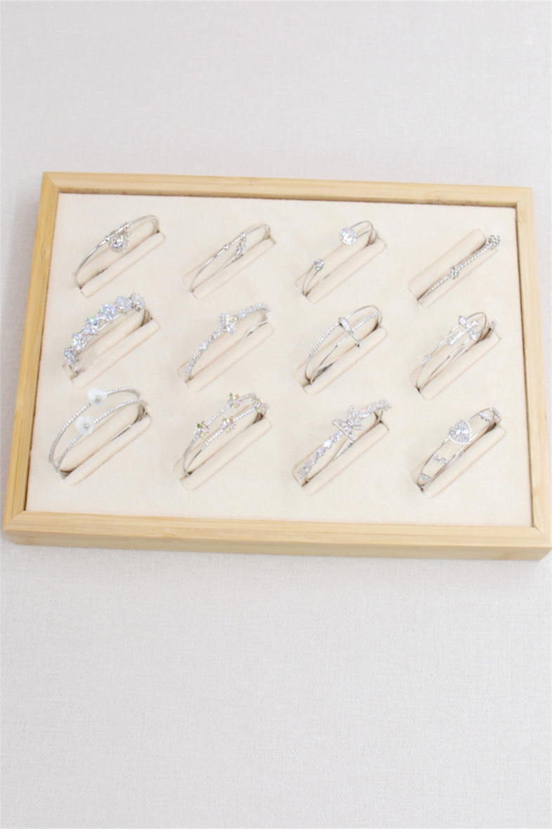 Grossiste Bellissima - Lot de 12 bracelets  jonc ajustable orné de cristal de zirconium