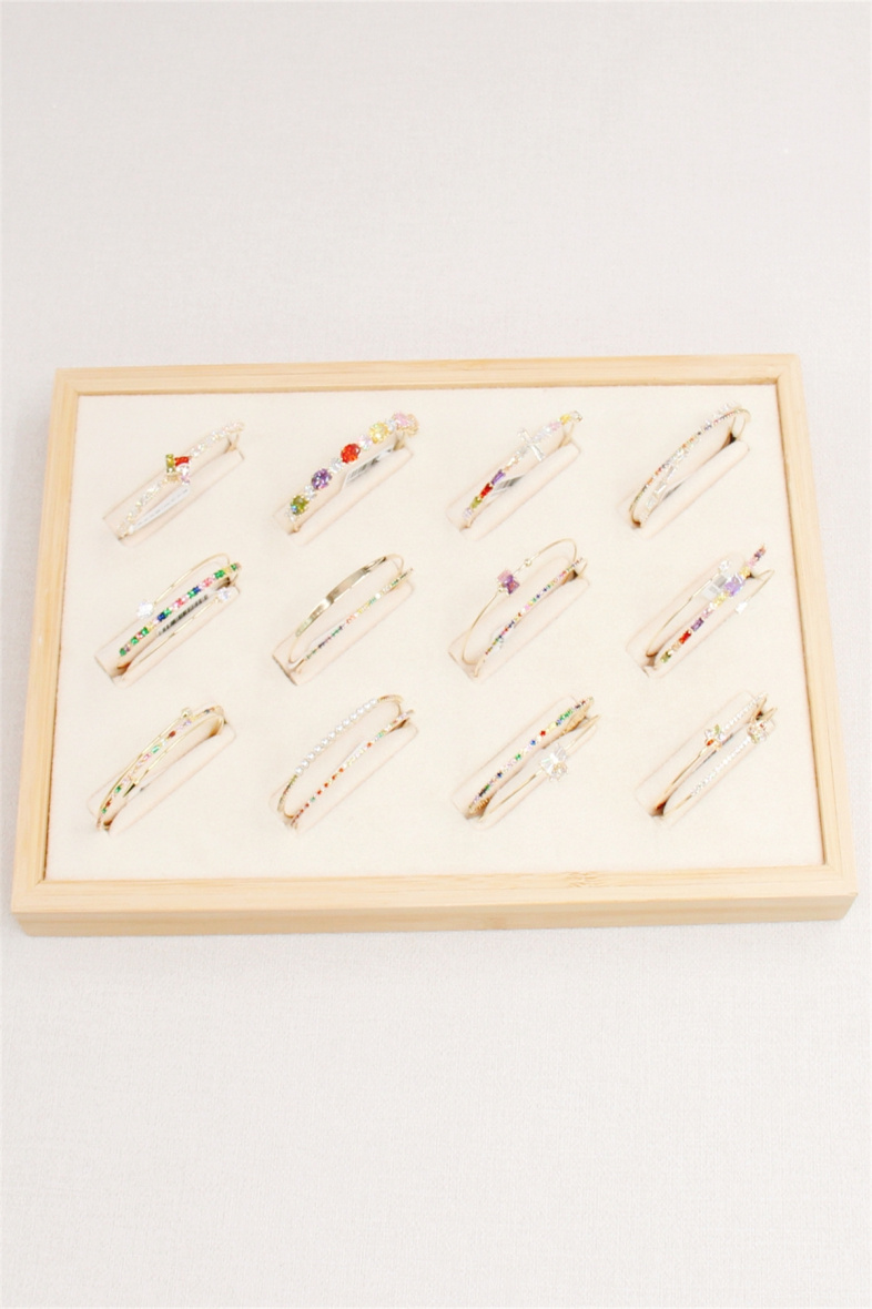 Grossiste Bellissima - Bracelet jonc ajustable orné de cristal de zirconium