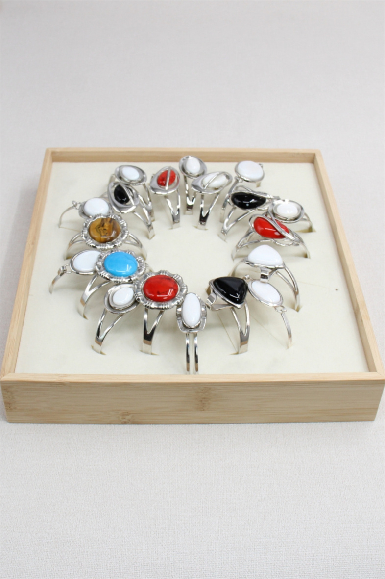 Grossiste Bellissima - Lot de 20 Bracelets orné de pierre  jonc ajustable