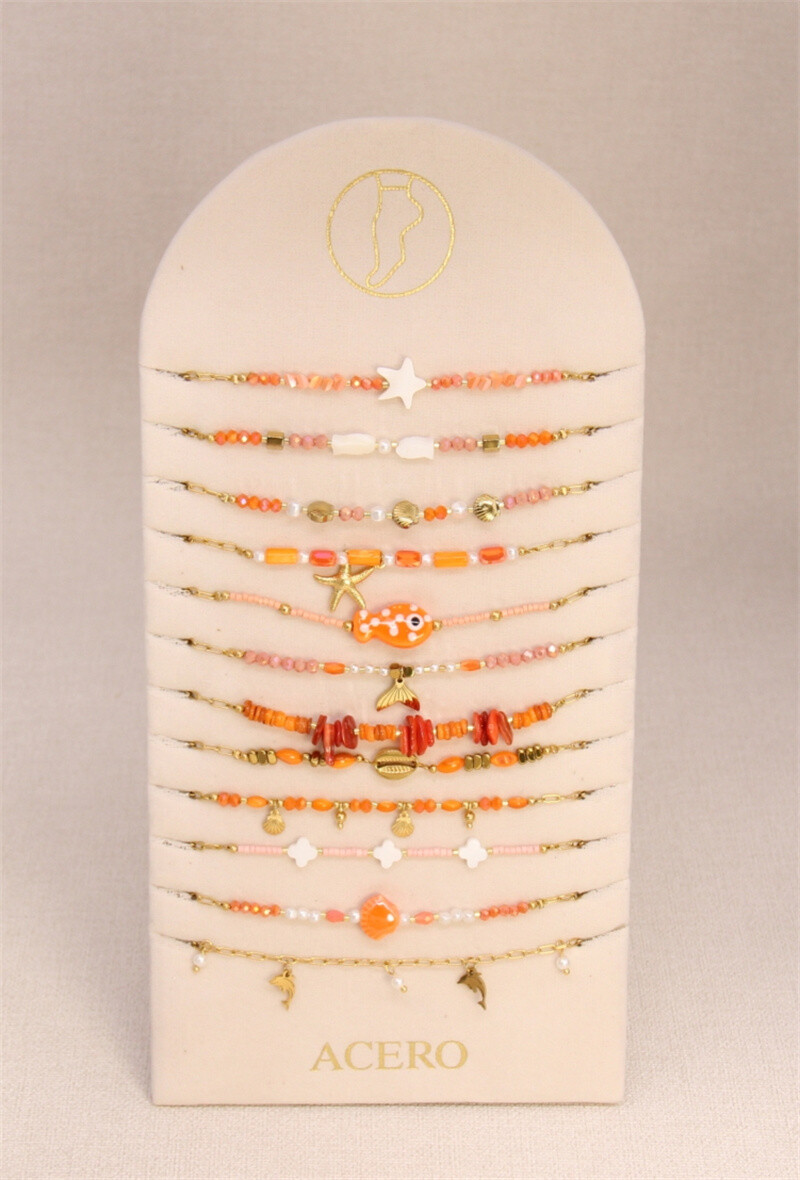Grossiste Bellissima - Lot 12 chaînes de cheville acier inoxydable – Style bord de mer