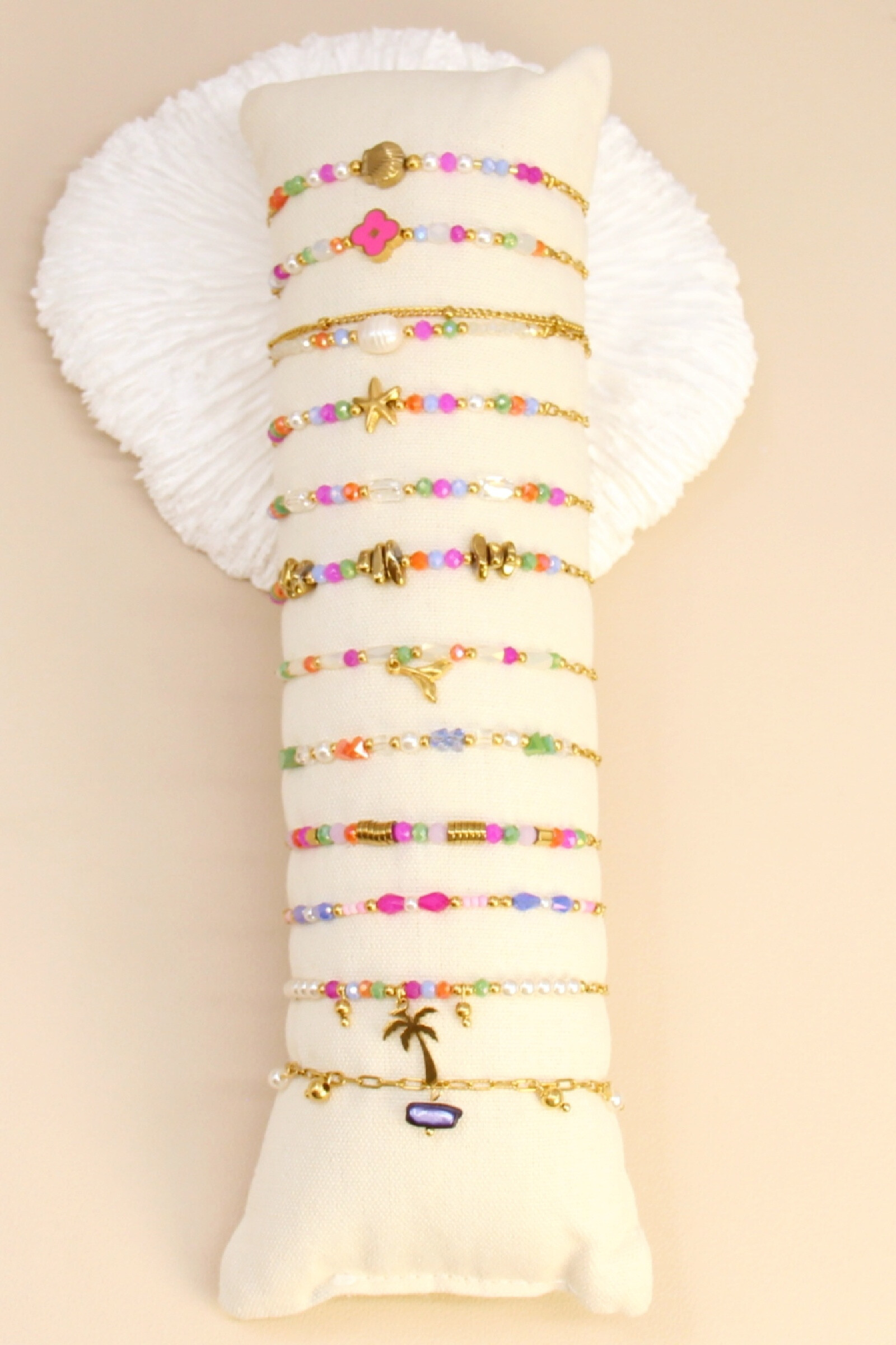 Mayorista Bellissima - Conjunto de 12 pulseras de acero inoxidable - Soporte de exhibición incluido