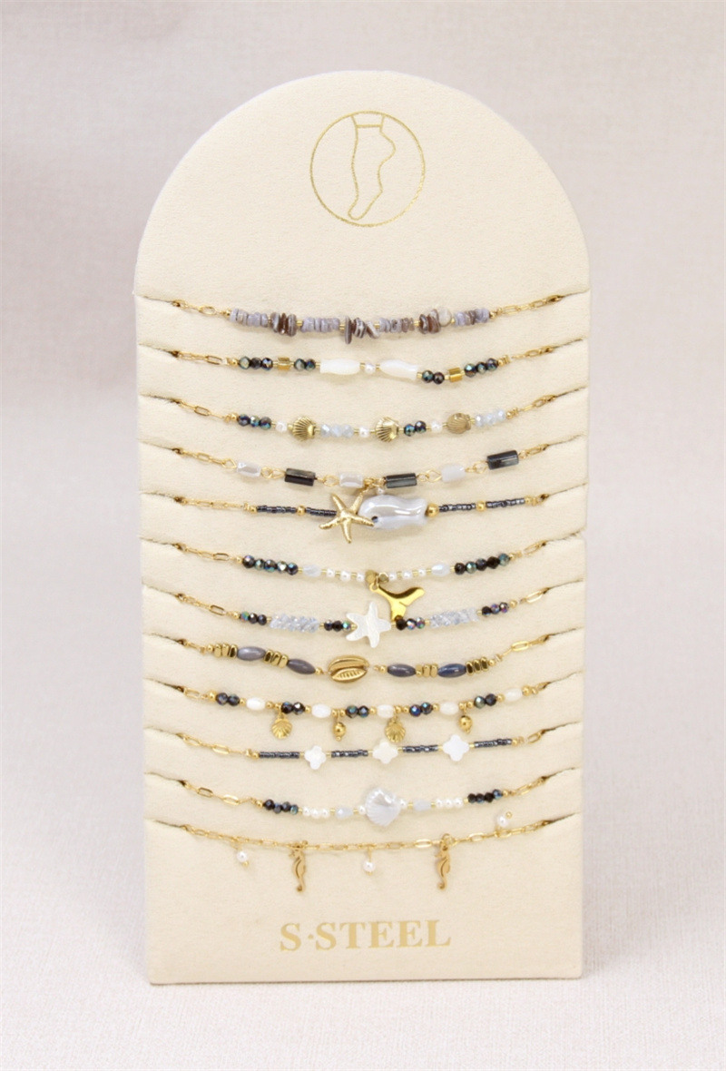 Wholesaler Bellissima - Set of 12 pearl an anchors & mother -of -pearl - sea theme, stainless steel