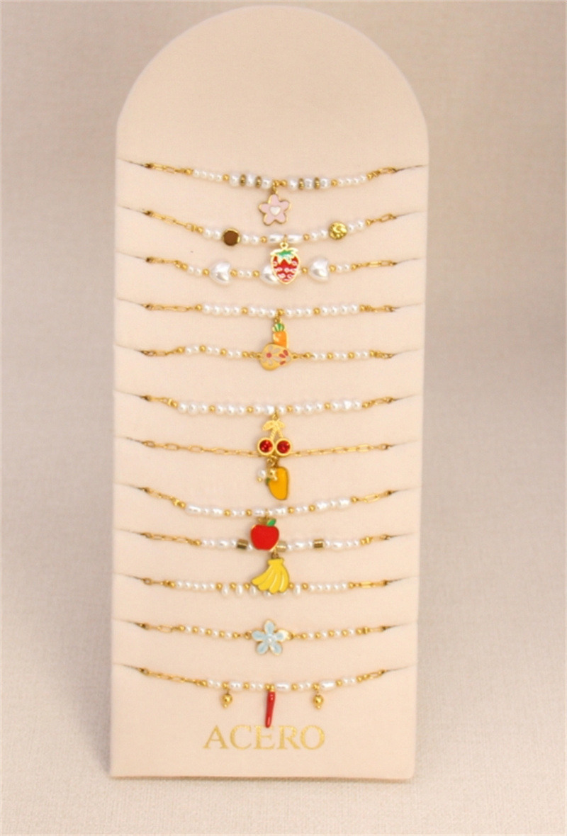 Grossiste Bellissima - Présentoir de 12 Bracelets Fruités – Explosion de Couleurs en Acier Inoxydab