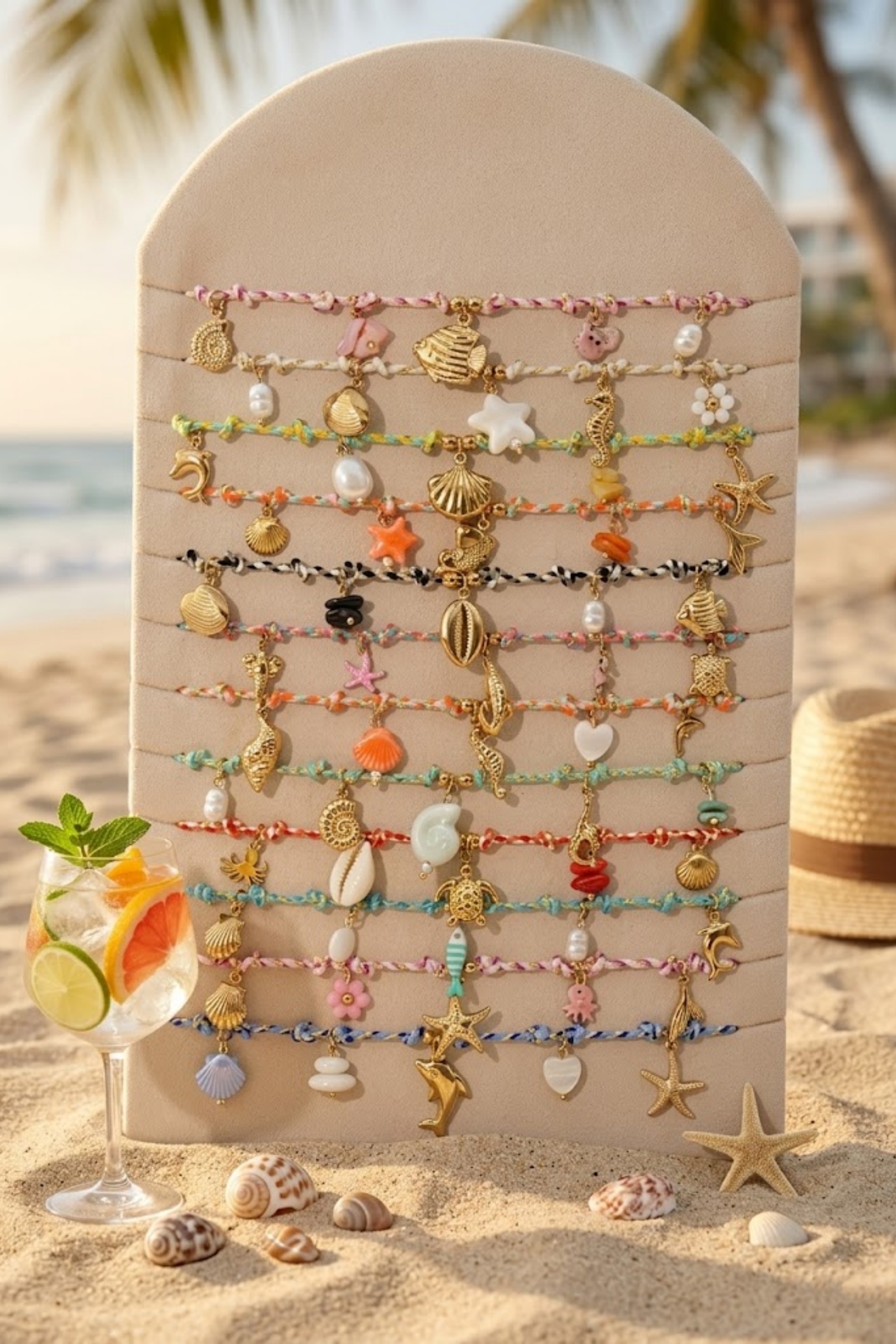 Grossiste Bellissima - Lot de 12 Colliers Marins Multicolores en Acier Inoxydable – Présentoir Offert