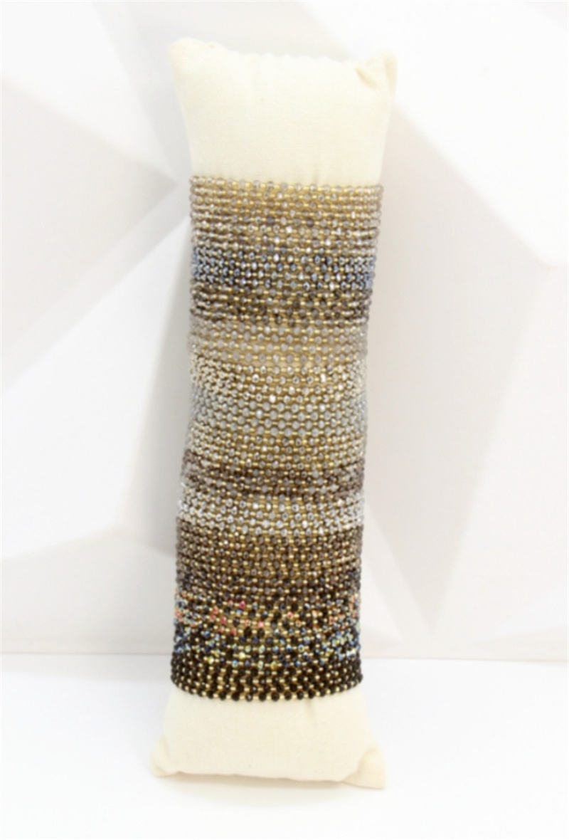 Grossiste Bellissima - Lot 60 Bracelets Élastiques en Perles de Verre Couleurs Assorties – Présentoir Offert