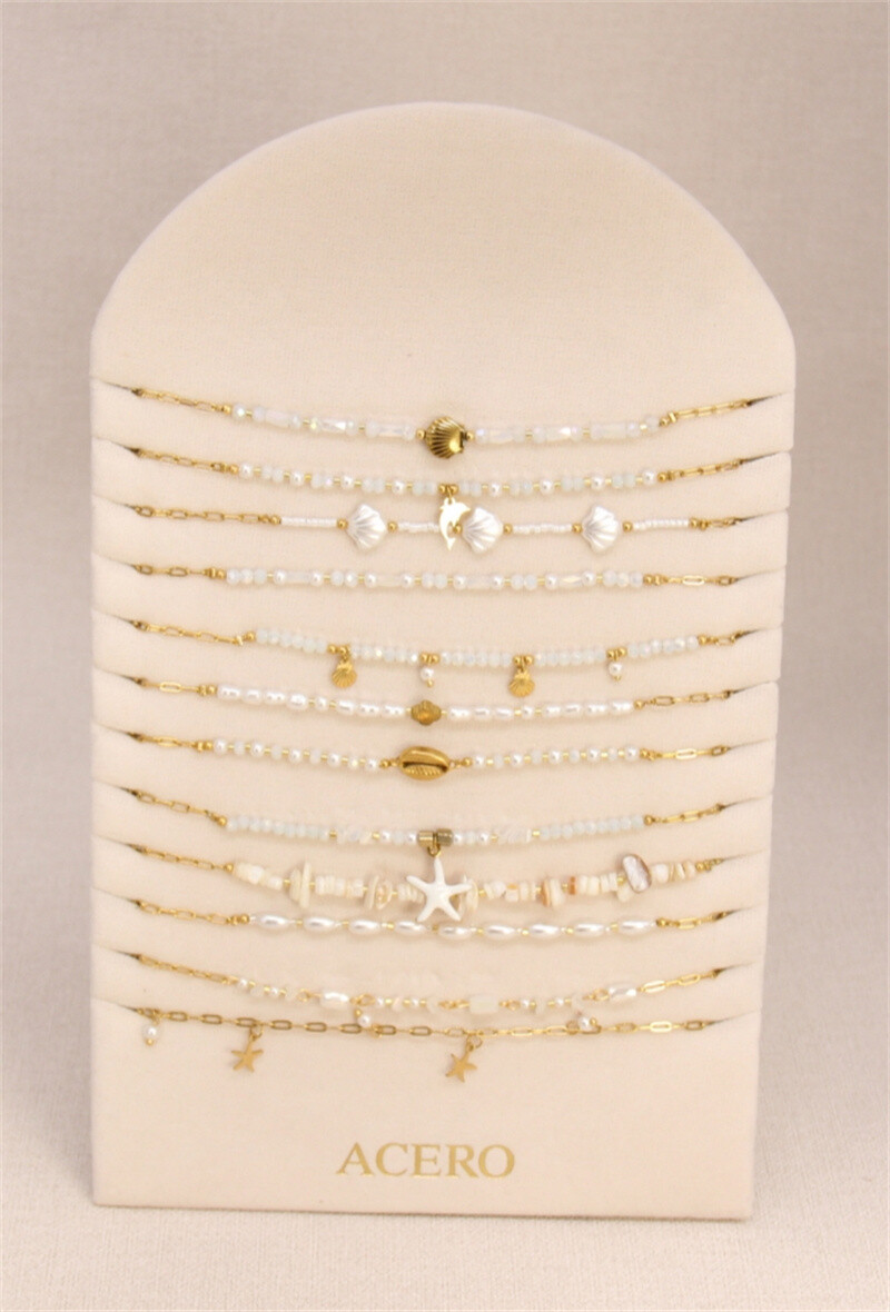 Grossiste Bellissima - Lot 12 colliers acier inoxydable thème marin + présentoir offert
