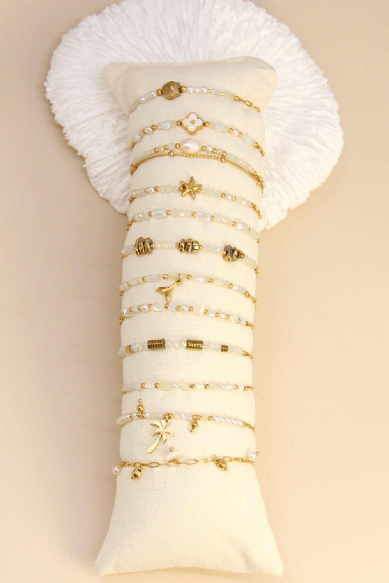 Mayorista Bellissima - Conjunto de 12 pulseras de acero inoxidable - Soporte de exhibición incluido