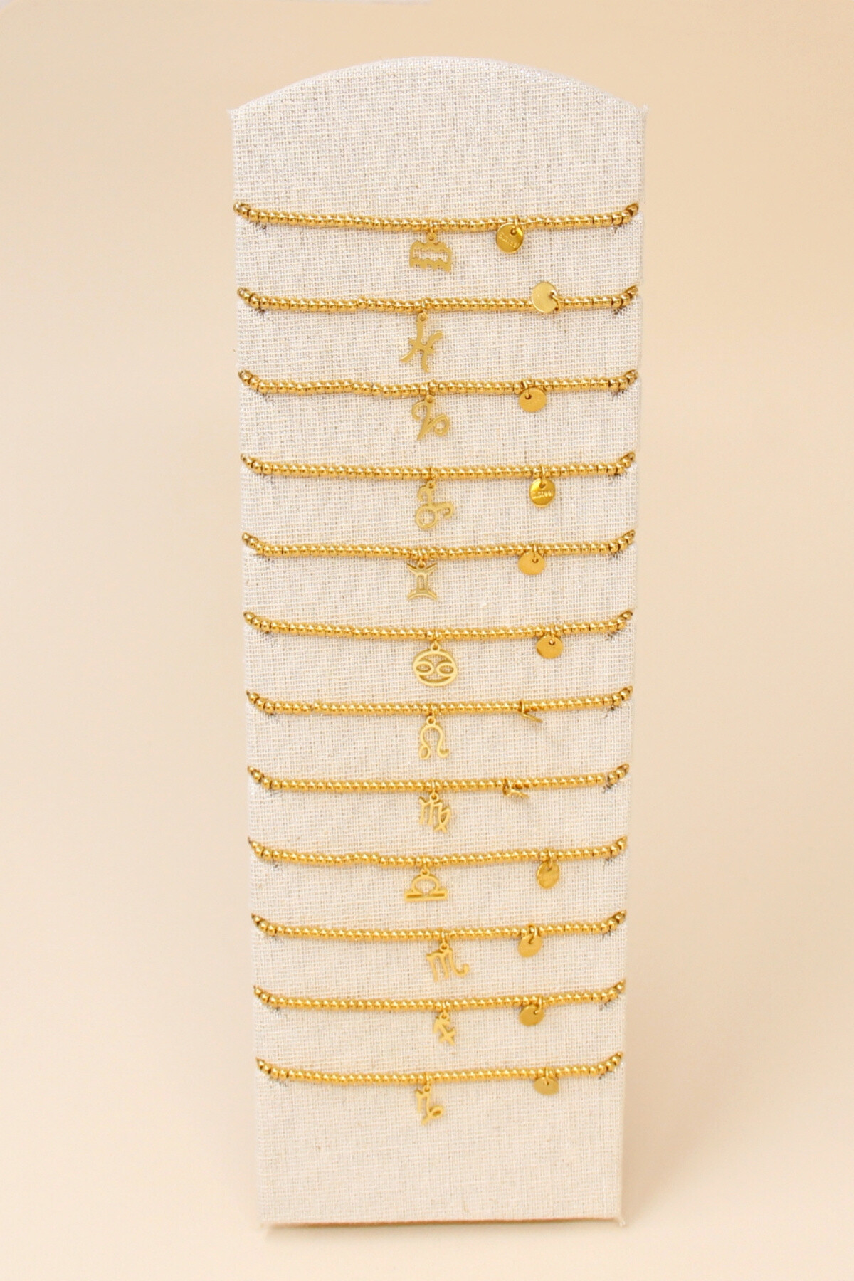 Grossiste Bellissima - Lot de 12 Bracelets Astrologique Acier Inoxydable avec Présentoir Offert