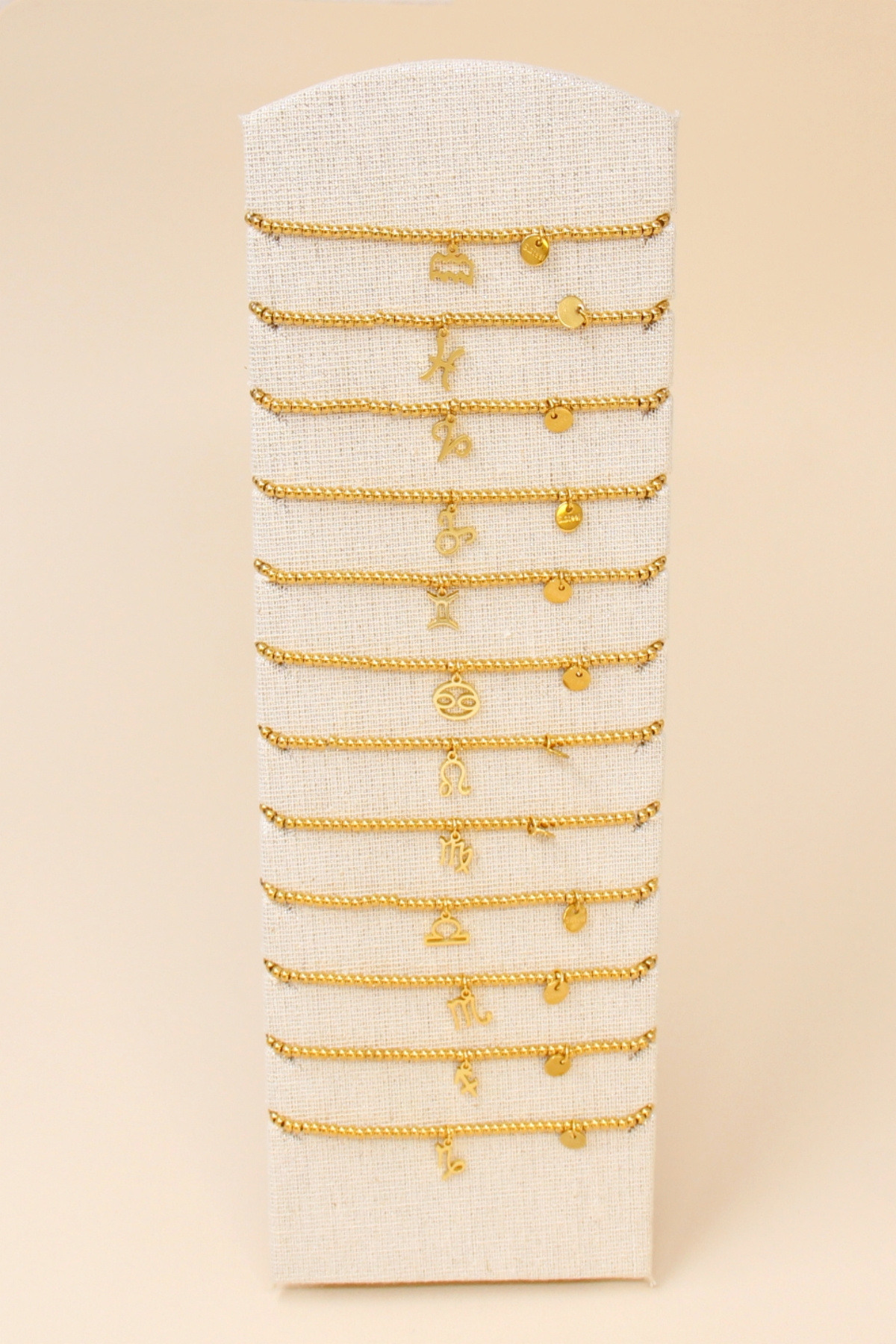 Grossiste Bellissima - Lot de 12 Bracelets Astrologique Acier Inoxydable avec Présentoir Offert