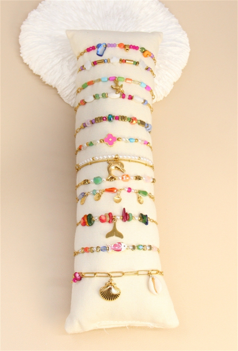 Wholesaler Bellissima - Lot 12 Bracelets Pearl Themed Shade in Stainless Steel - Oceanic elegance