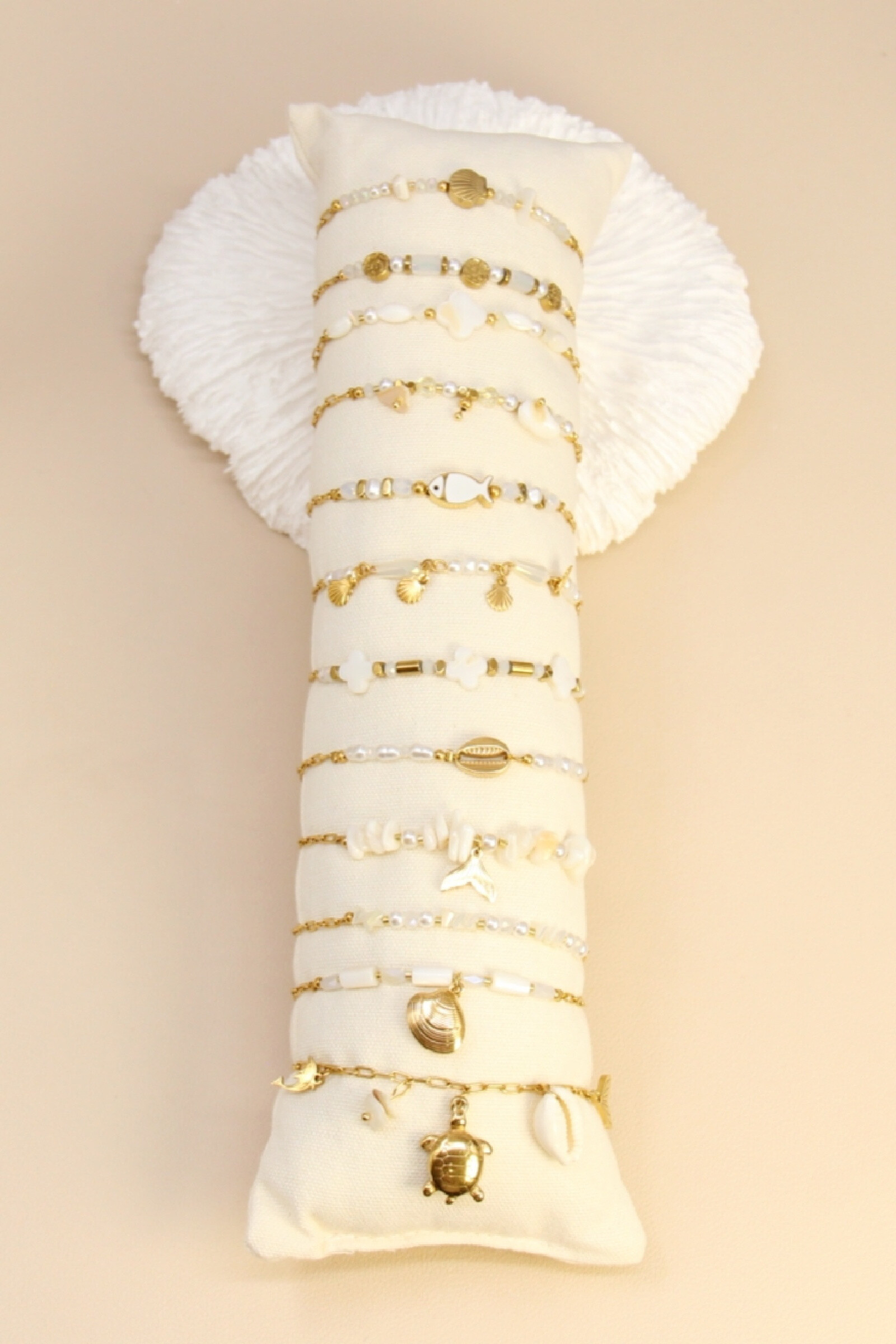 Mayorista Bellissima - Conjunto de 12 pulseras de acero inoxidable - Soporte de exhibición incluido