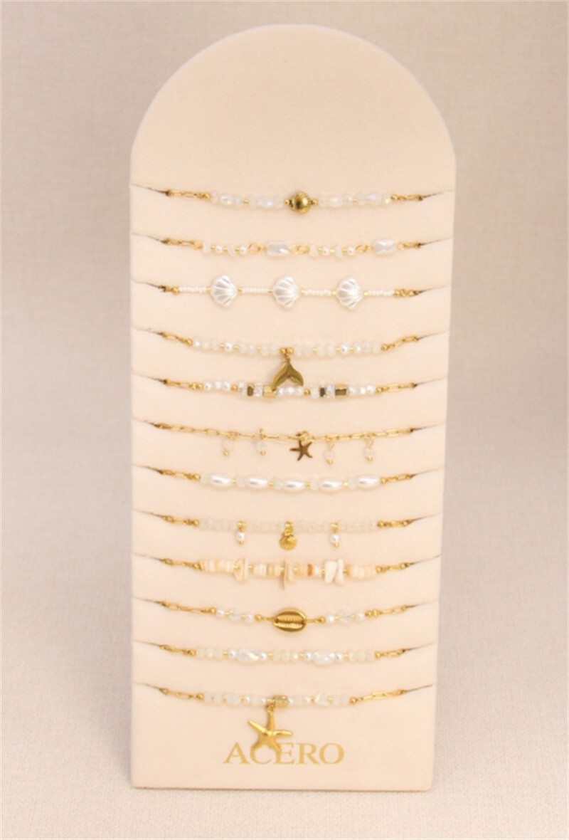 Mayorista Bellissima - Conjunto de 12 pulseras de acero + pantalla ofrecida - Oceanic Dream