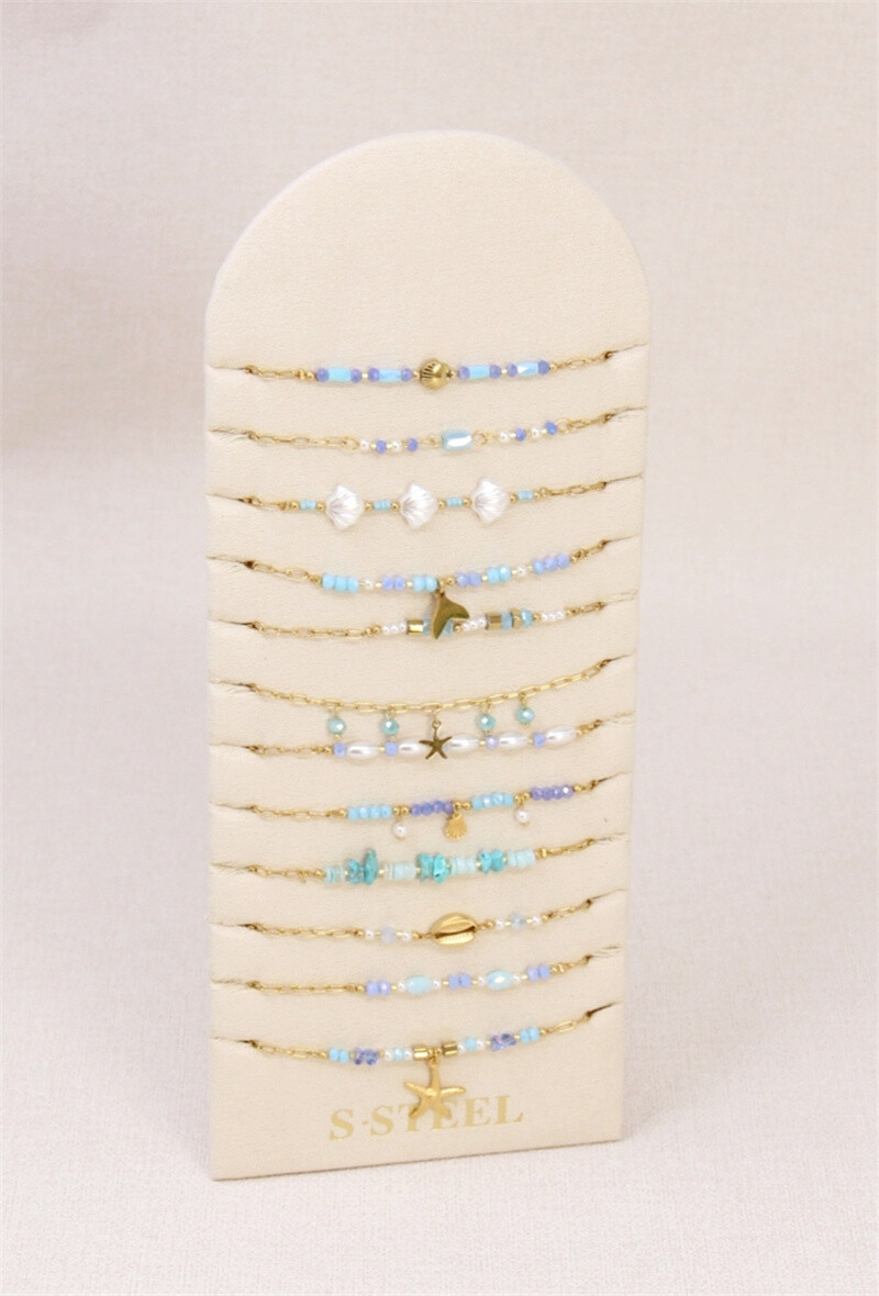 Grossiste Bellissima - Présentoir de 12 Bracelets Marin - Éclat Océanique en Acier Inoxydable