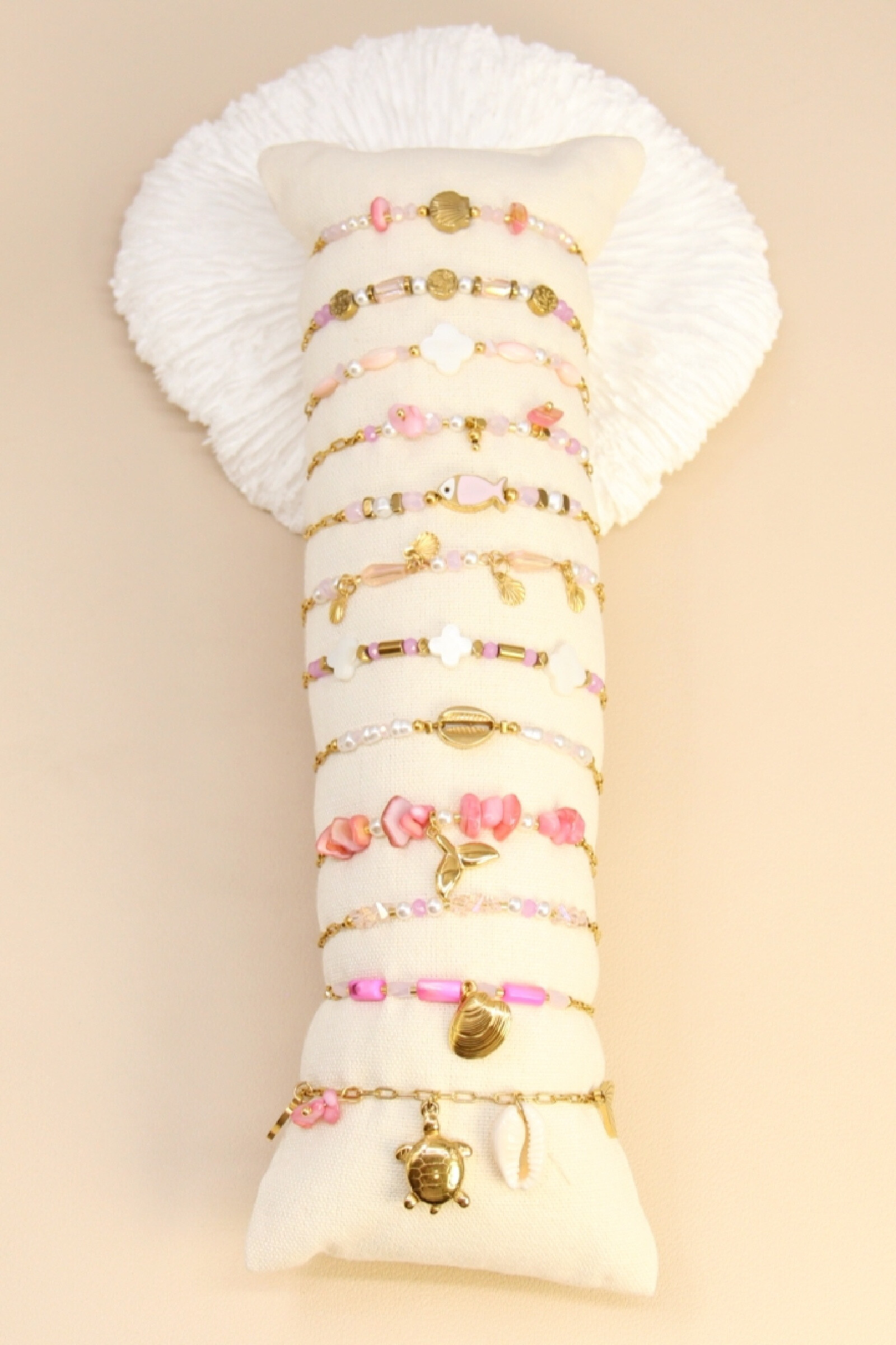 Mayorista Bellissima - Conjunto de 12 pulseras de acero inoxidable - Soporte de exhibición incluido