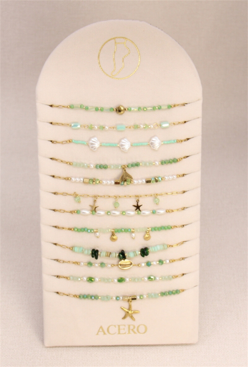 Grossiste Bellissima - Lot 12 chaînes de cheville acier inoxydable – Style bord de mer