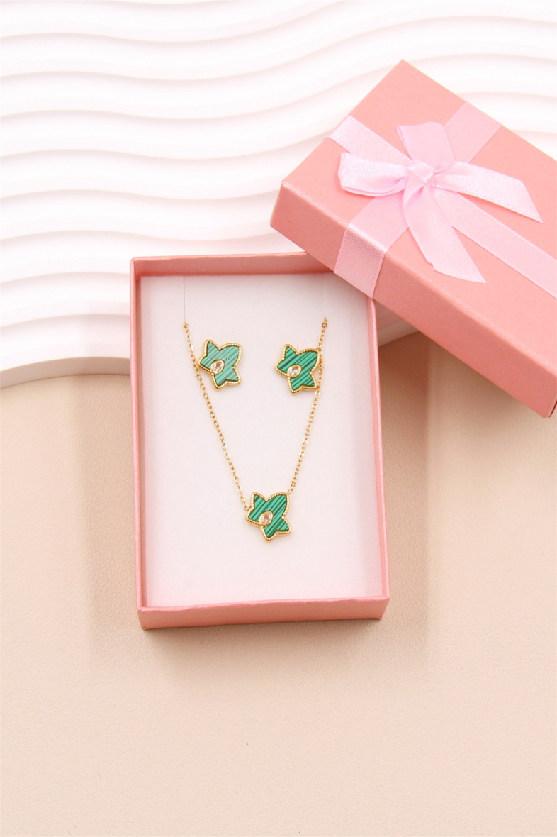 Grossiste Bellissima - Parure étoile en acier inoxydable avec coffret bijoux