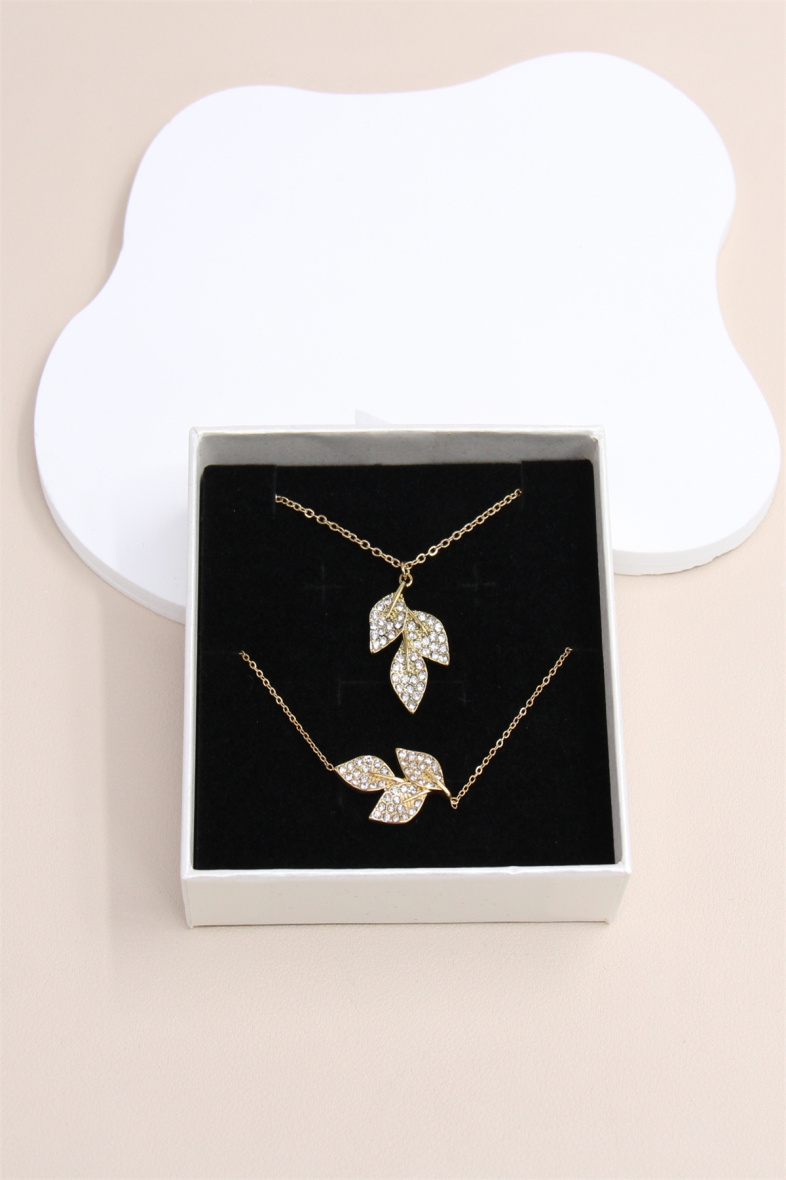 Grossiste Bellissima - Parure Collier et Bracelet en Strass -Éclat Végétal