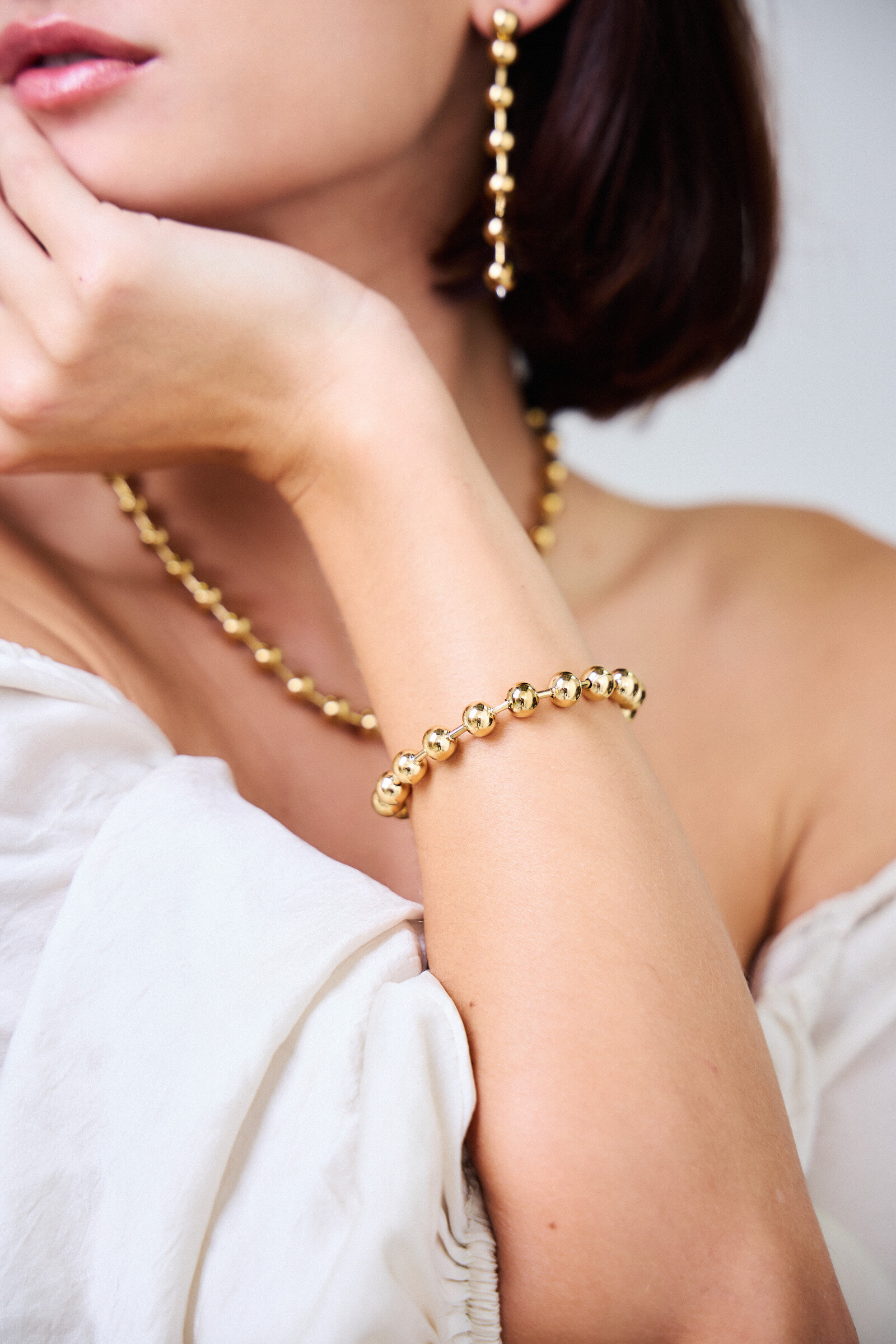 Grossiste Bellissima - Parure en perles et acier inoxydable : Élégance intemporelle