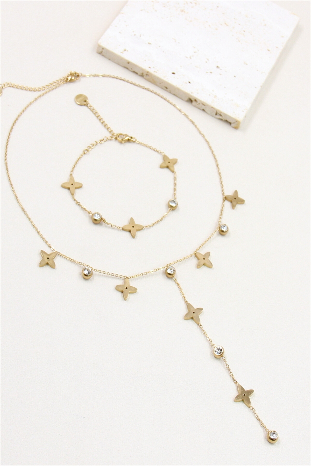 Grossiste Bellissima - Parure étoile strass en acier inoxydable : Éclatez de beauté