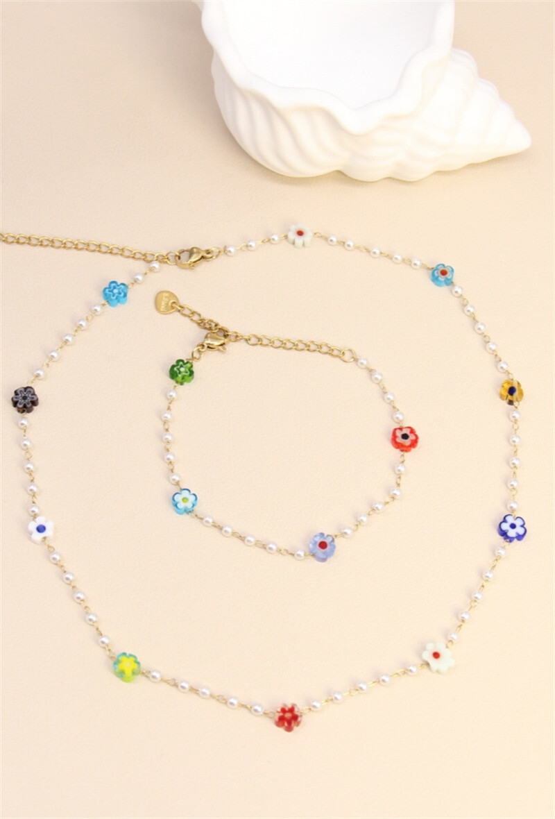 Grossista Bellissima - Set di fiori decorato con perla in acciaio inossidabile - Eleganza sublime