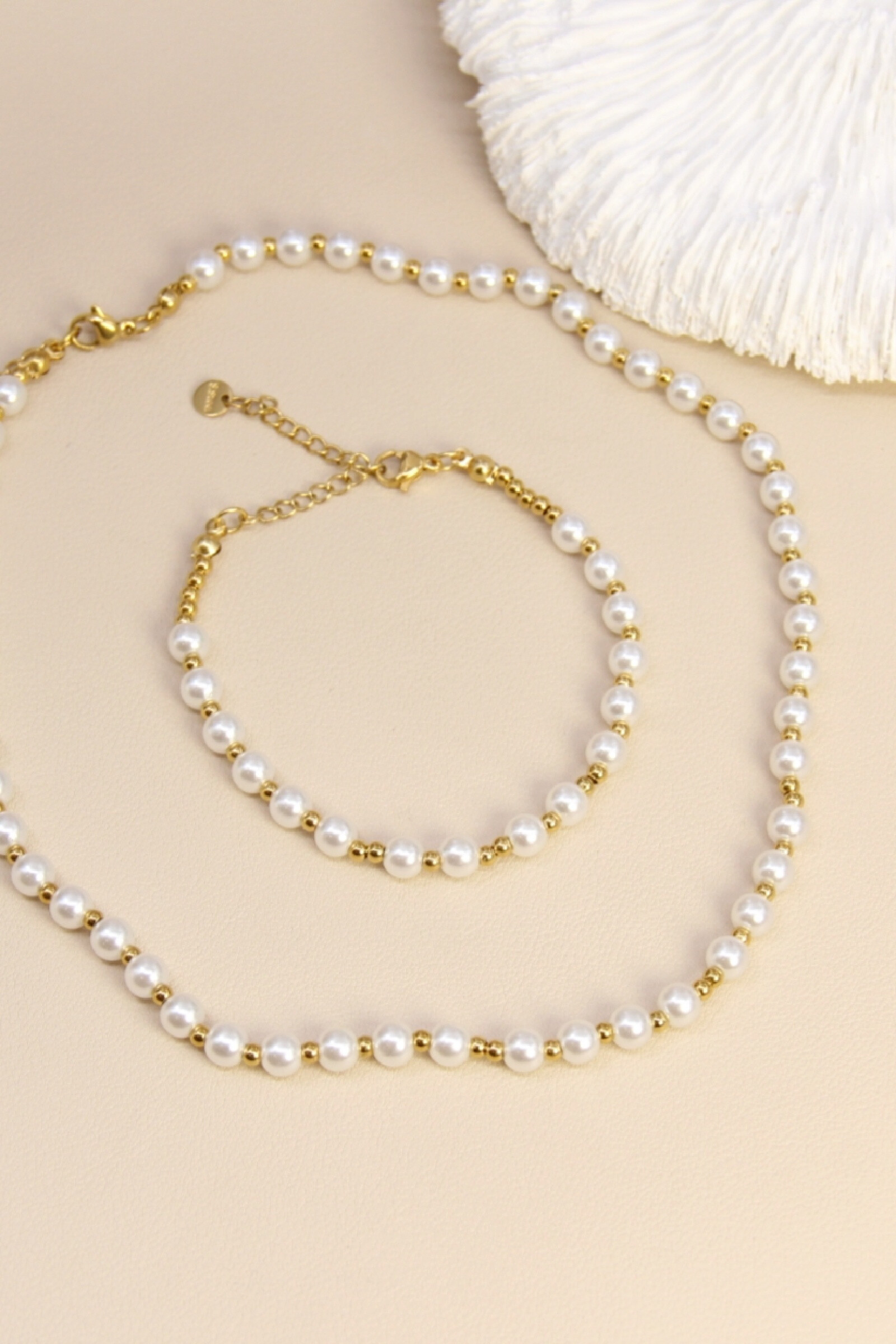 Großhändler Bellissima - Edelstahl-Perlen-Schmuckset - Zeitlose Eleganz
