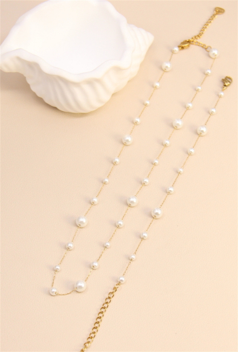 Grossiste Bellissima - Parure Perles – Élégance Intemporelle en Acier Inoxydable