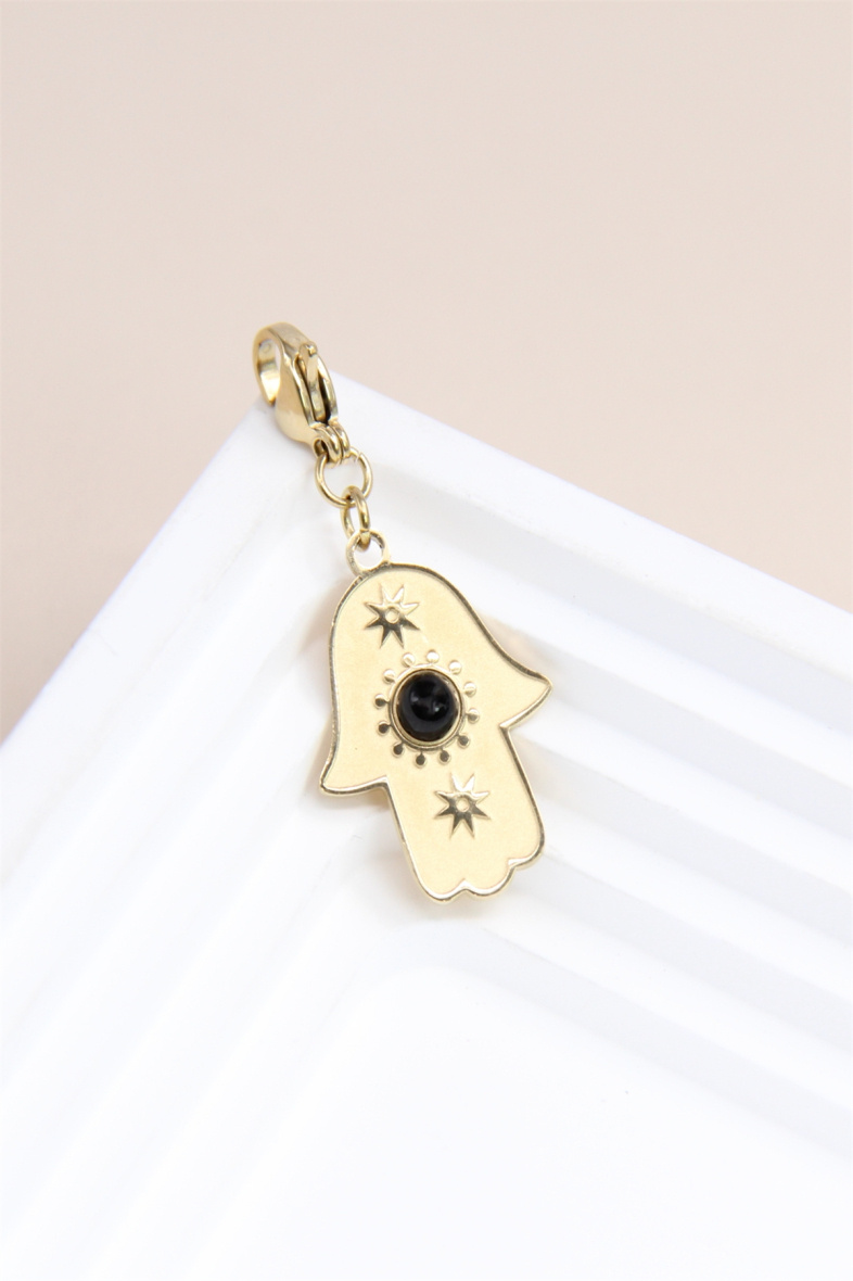 Grossista Bellissima - Ciondolo Charm's mano di Fatima in acciaio inossidabile