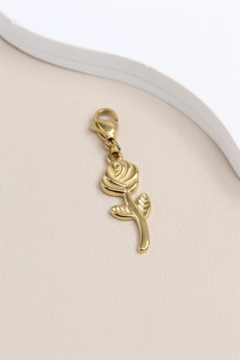 Mayorista Bellissima - Colgante Charm de Acero Inoxidable en Forma de Rosa