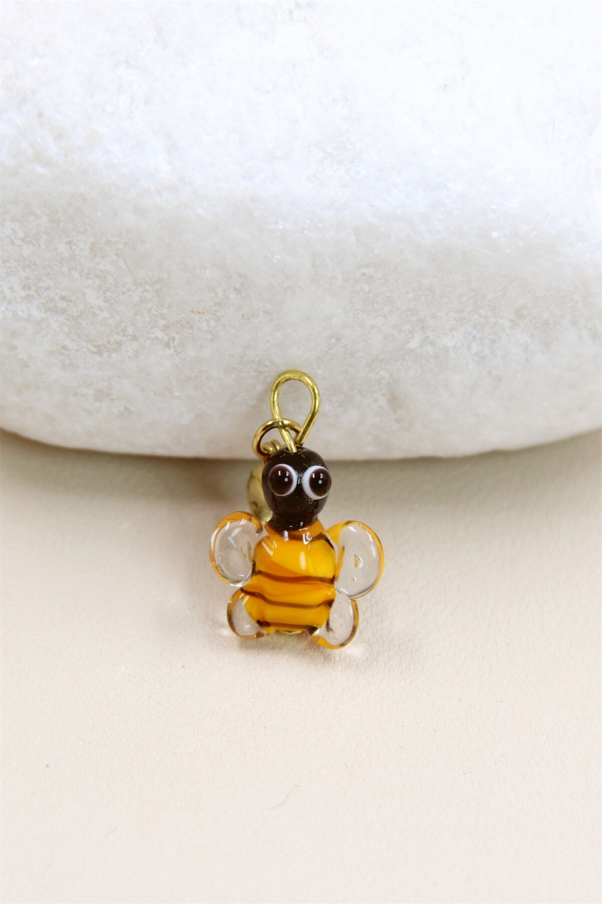 Mayorista Bellissima - Colgante Abeja en Vidrio y Acero Inoxidable - Elegancia Natural