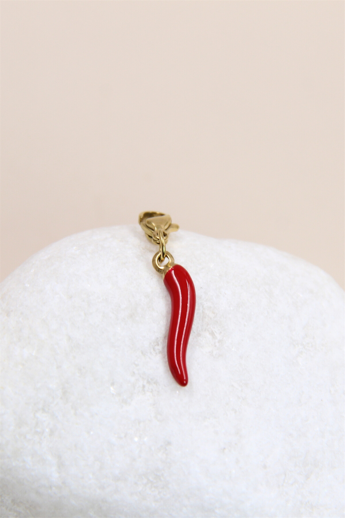 Grossiste Bellissima - Pendentif Piment Rouge en Acier Inoxydable - Élégance Épicée