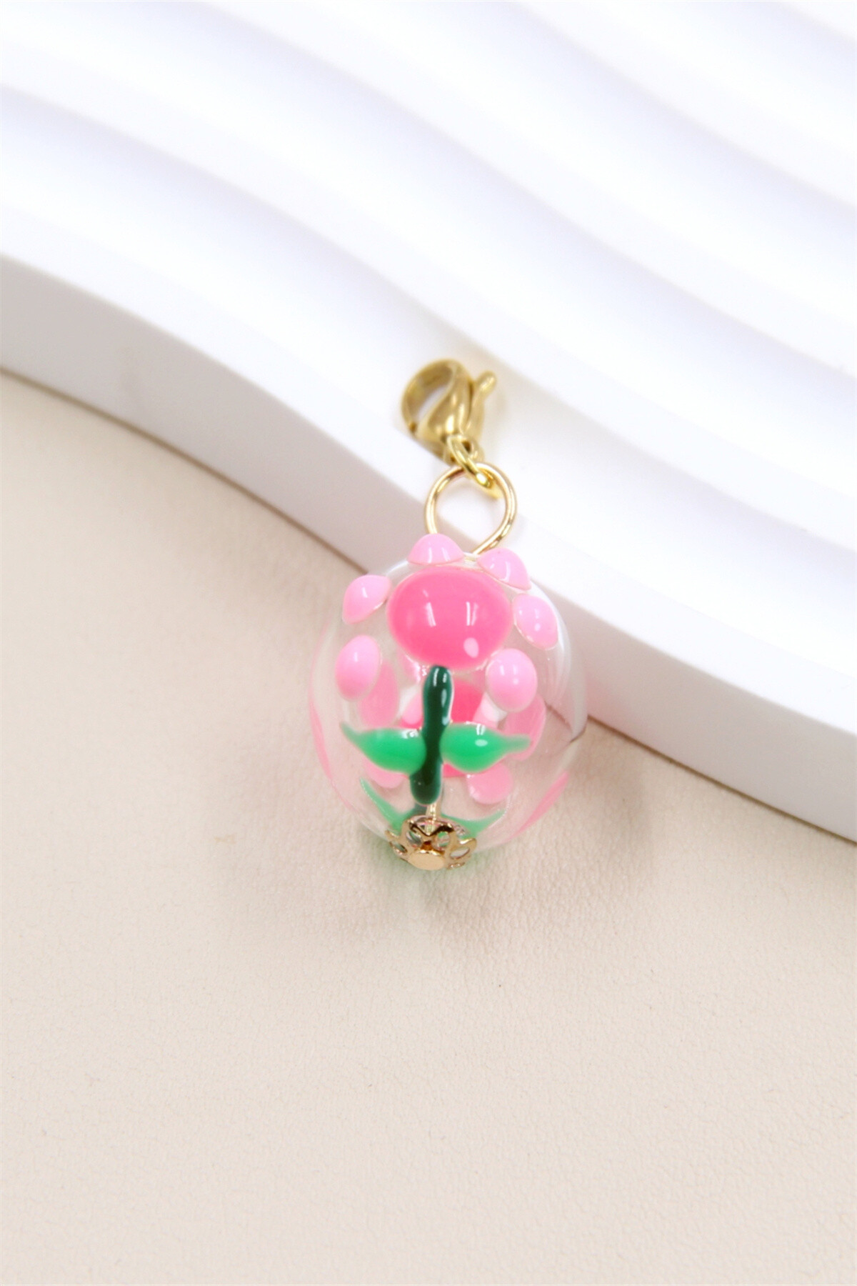 Grossista Bellissima - Ciondolo fiorito acciaio acciaio inossidabile - eleganza floreale