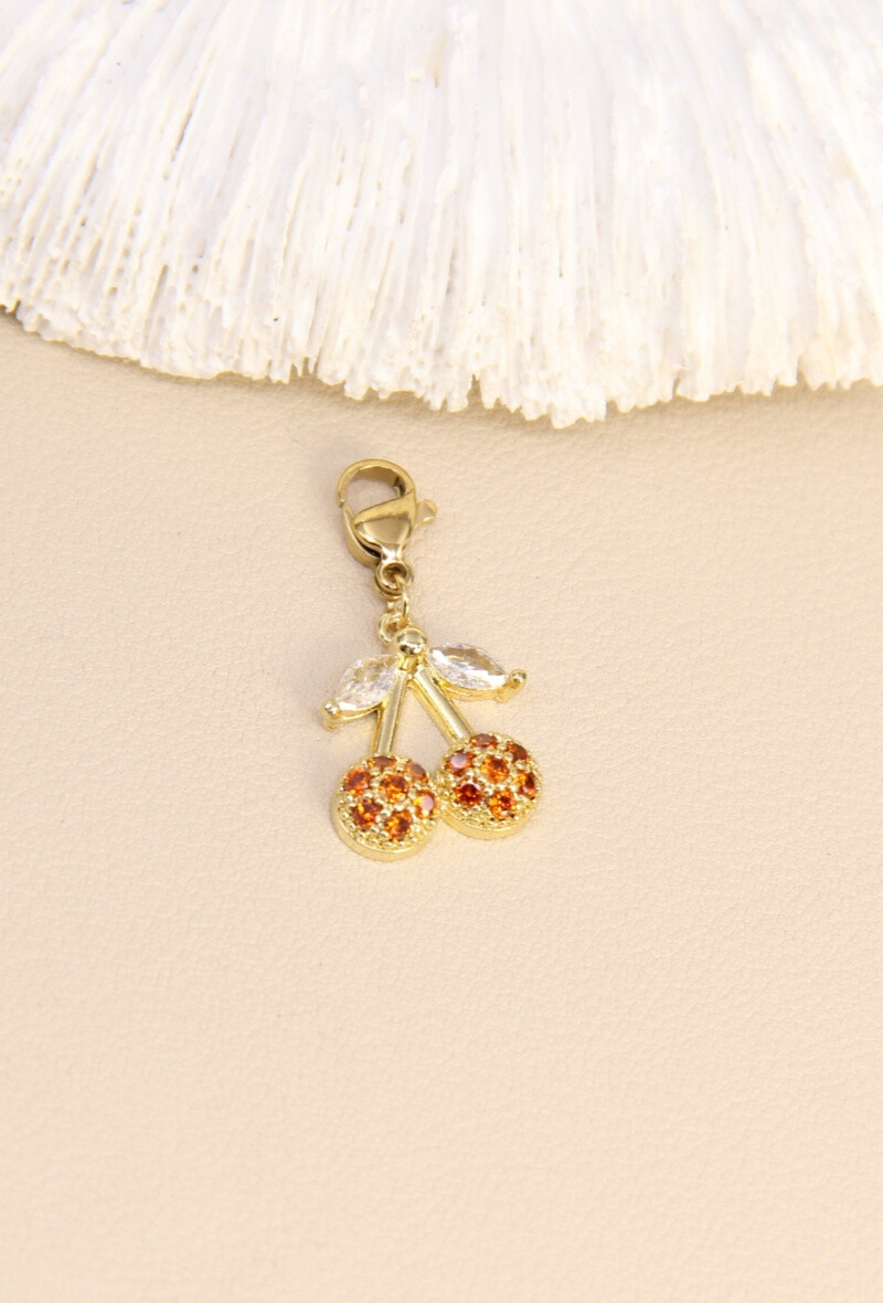 Wholesaler Bellissima - Stainless steel cherry charm - A fruity and shiny touch