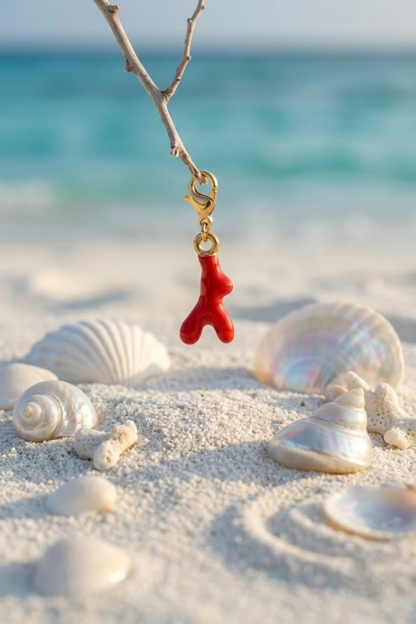 Grossista Bellissima - Pendente Corallo Rosso in Acciaio Inossidabile – Spirito Marino & Alla Moda