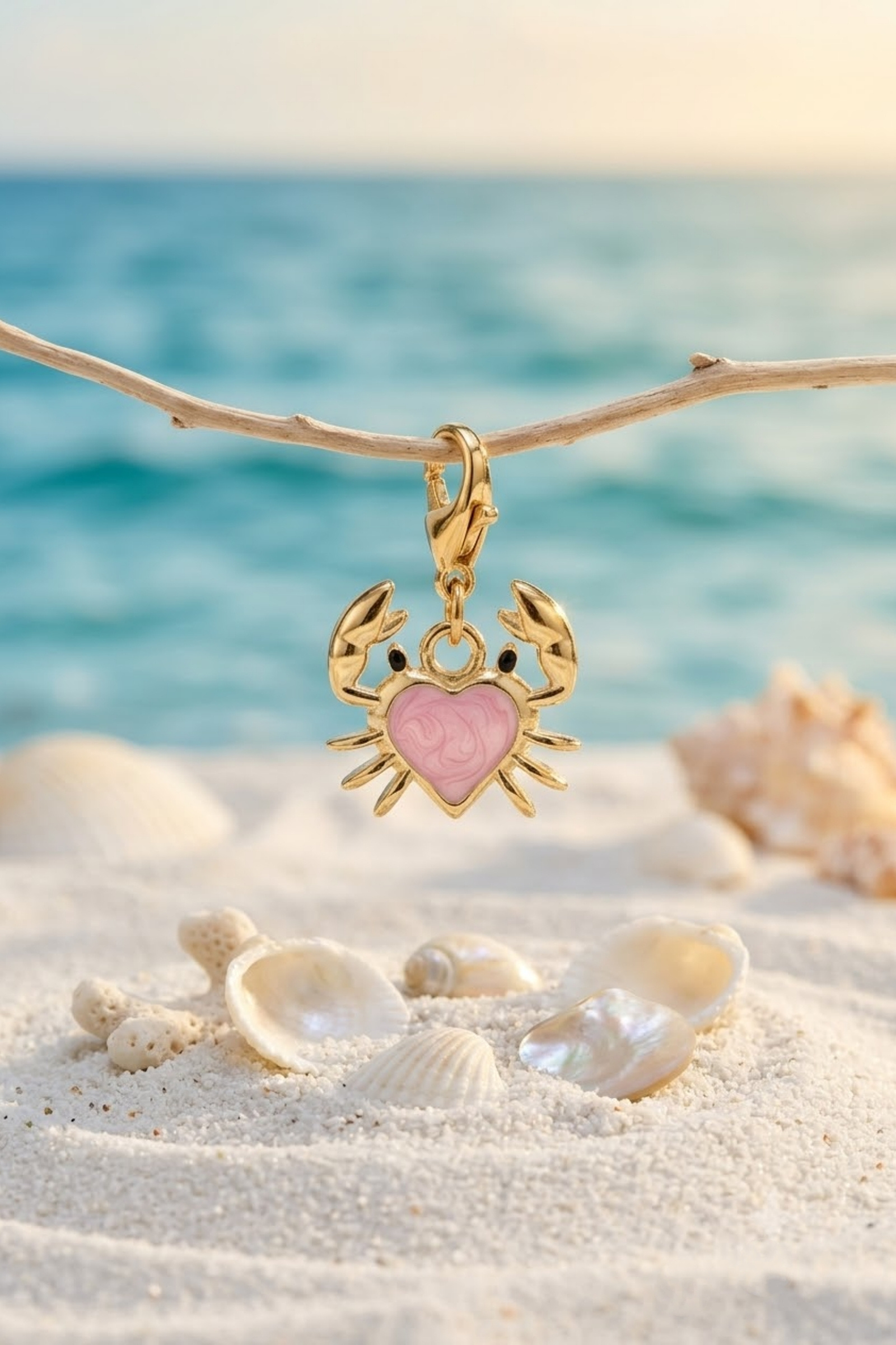 Grossiste Bellissima - Charms Crabe Cœur en Acier Inoxydable – Esprit Marin & Tendance