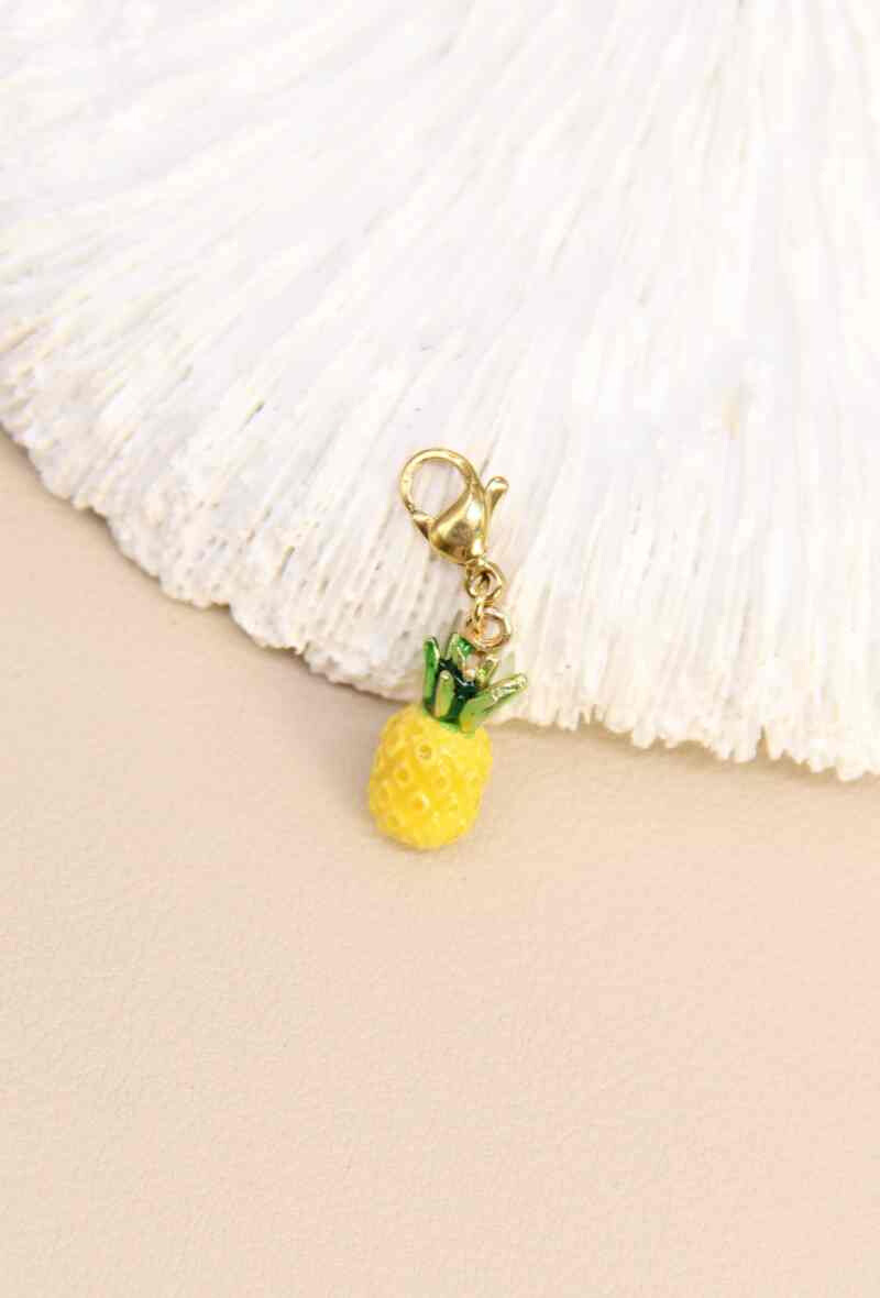 Wholesaler Bellissima - Mini stainless steel pineapple charm - Tropical freshness