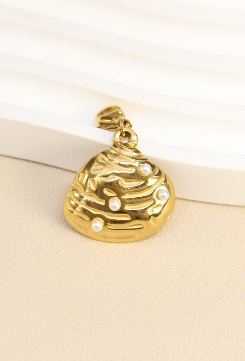 Grossiste Bellissima - Pendentif coquillage en Acier Inoxydable - Élégance Unique