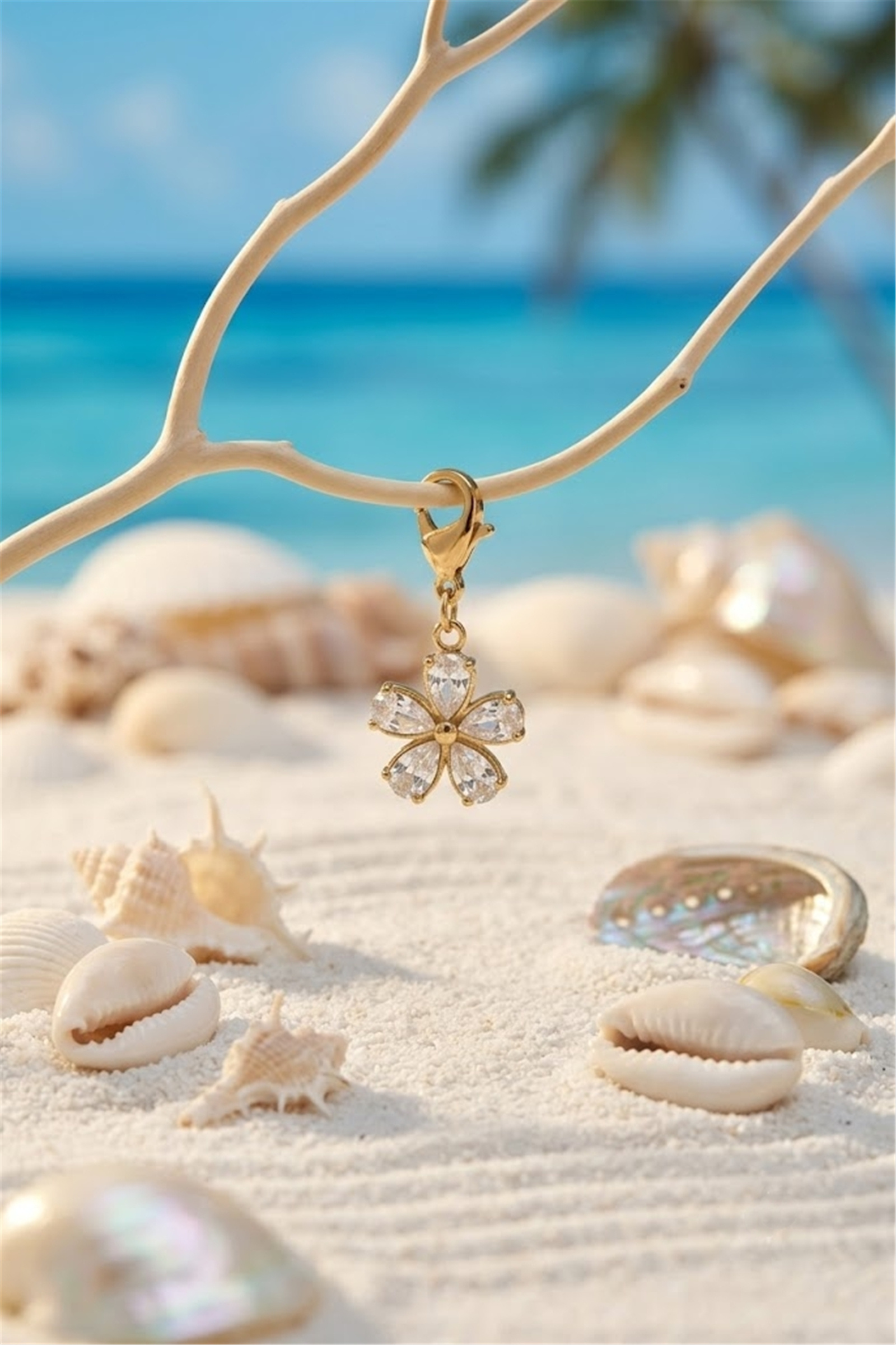 Mayorista Bellissima - Charms de Flor de Zirconio en Acero Inoxidable – El Resplandor de la Feminidad