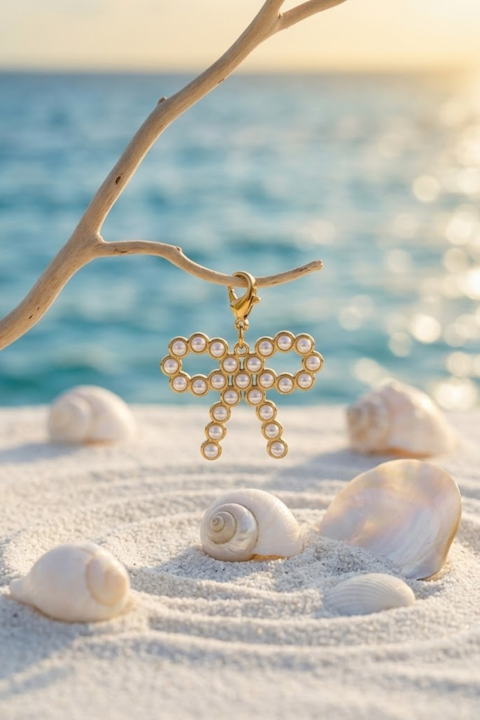 Grossiste Bellissima - Pendentif Nœud Perlé en Acier Inoxydable – Élégance Intemporelle