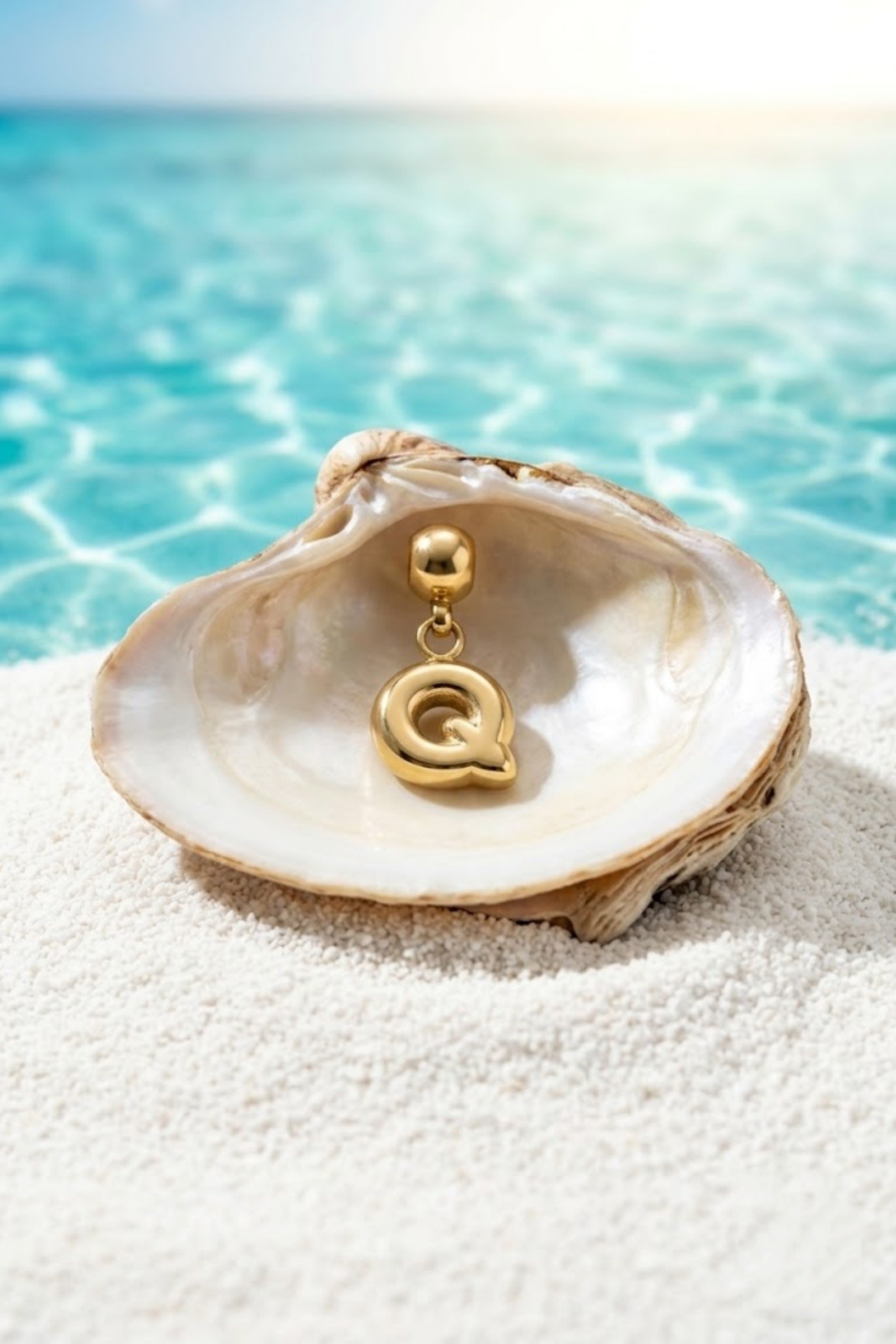 Mayorista Bellissima - Colgante de Letra Personalizable Acero Inoxidable Dorado – Para Cadena Pasante