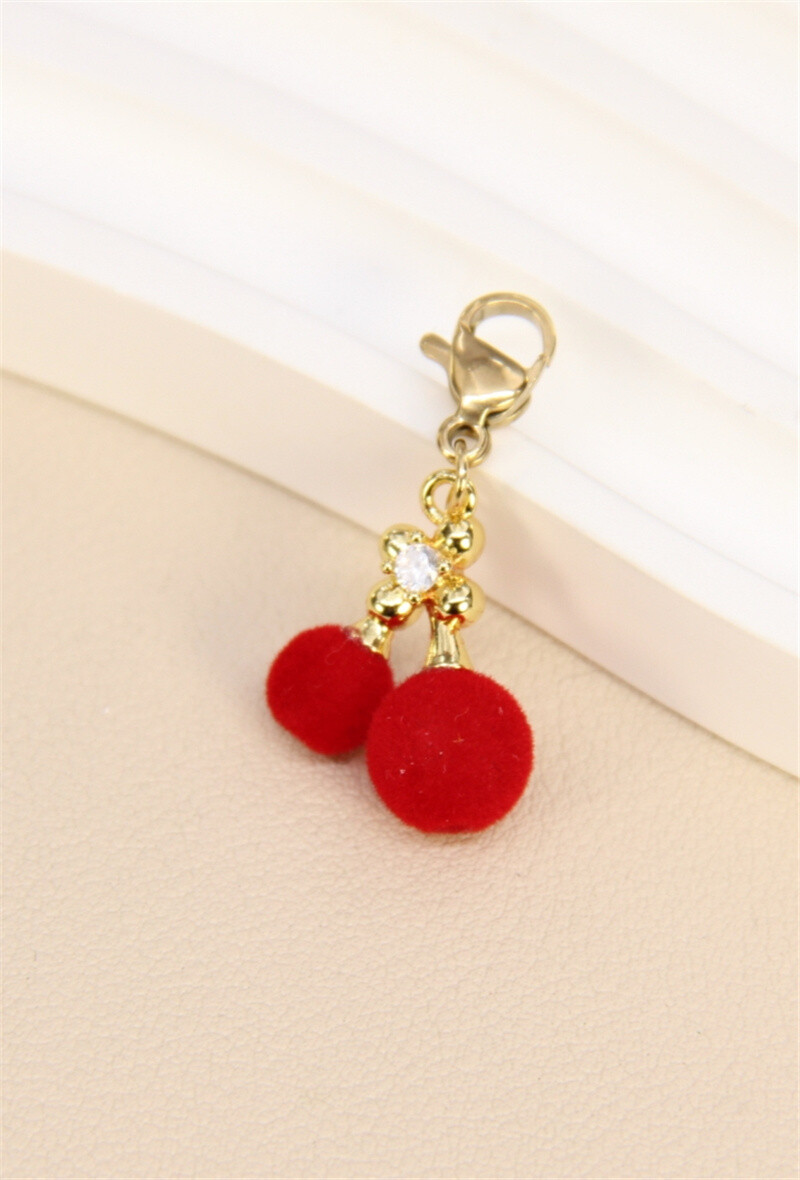 Grossiste Bellissima - Pendentif Cerise Strass - Fantaisie et Éclat Inoxydable