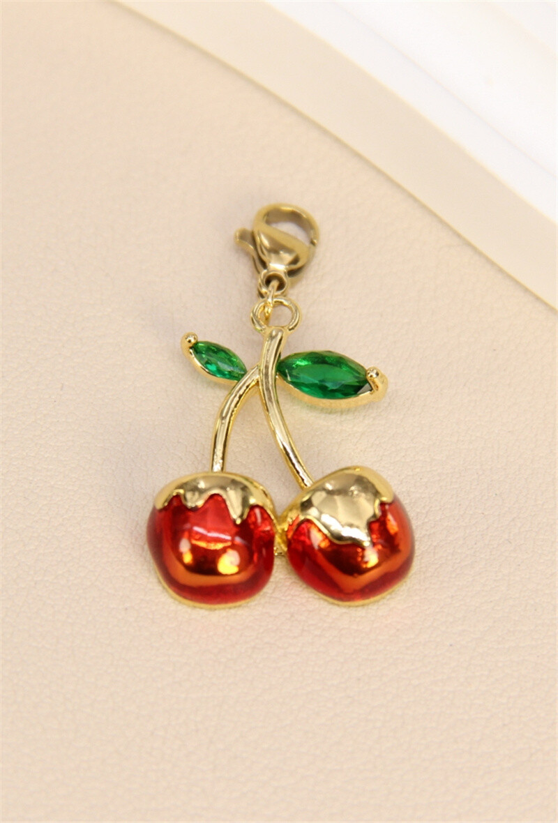 Grossiste Bellissima - Pendentif cerise en acier inoxydable – Fraîcheur et éclat