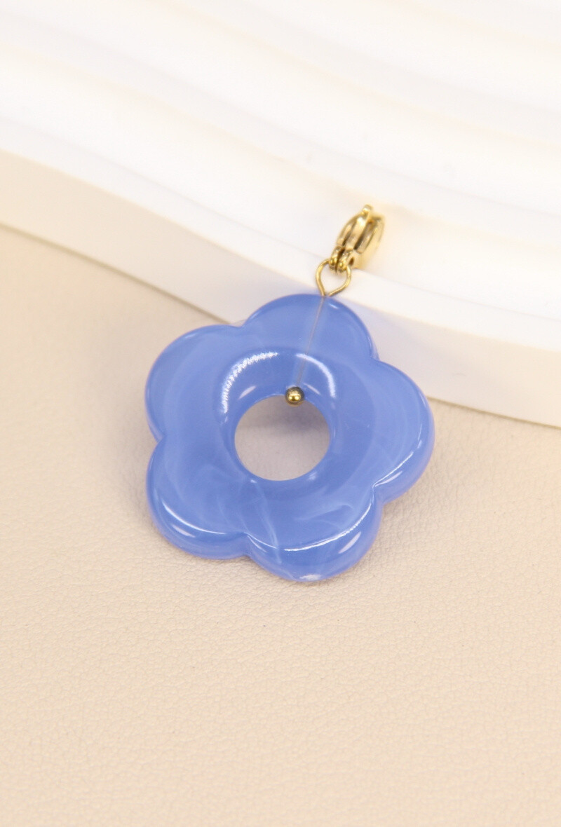 Grossiste Bellissima - Pendentif Fleur en Résine - Breloque Créative et Colorée